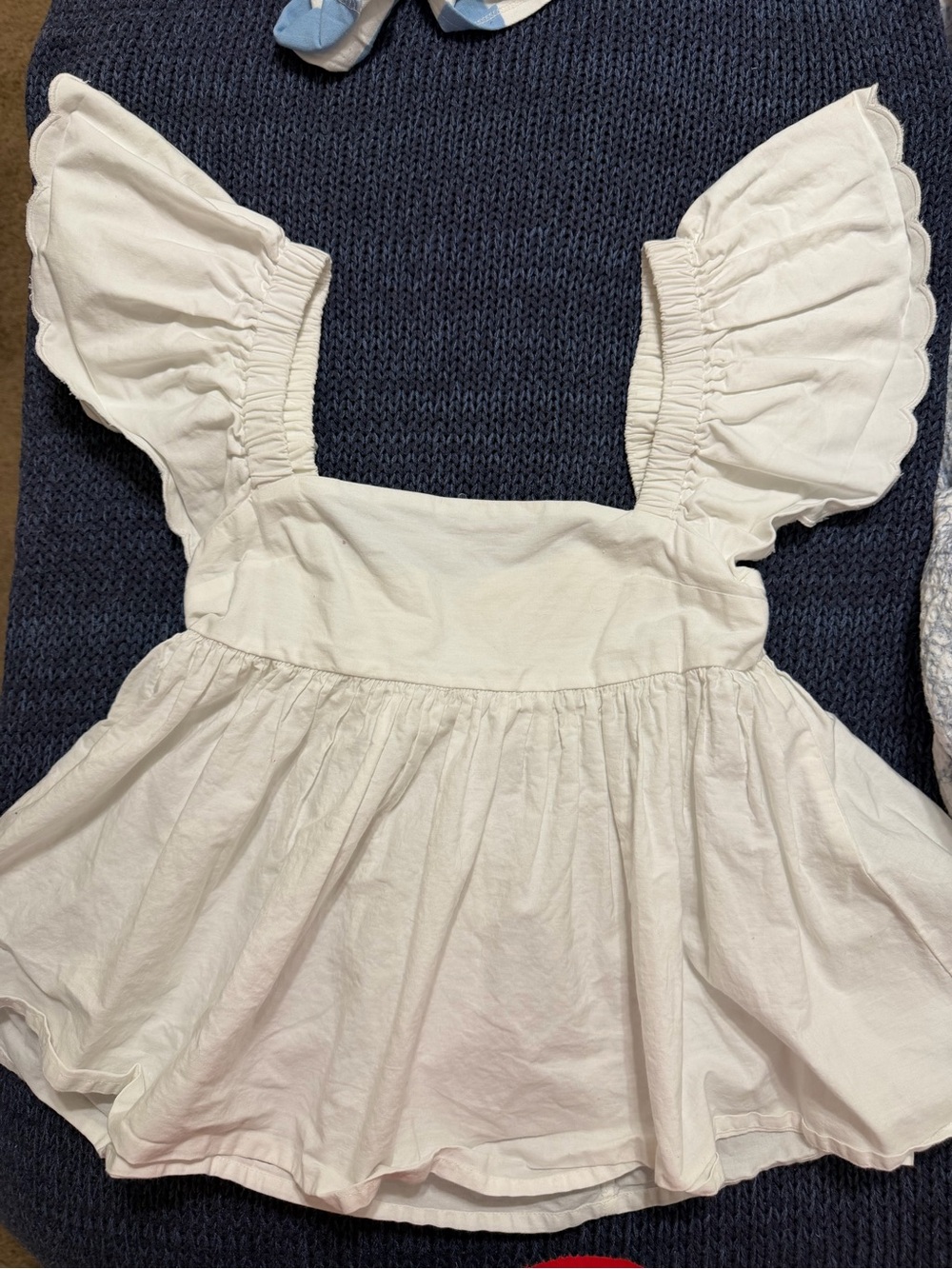 White Flutter Sleeve Peplum Top (worn once)